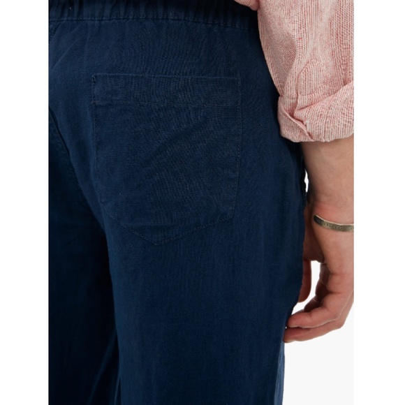 ONIA Carter Navy Linen-Cotton Lounge Pants Large - Picture 4 of 8